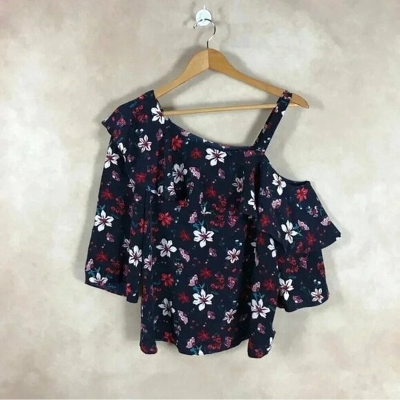 RACHEL ZOE Floral One Shoulder Blouse NWT SMALL - Picture 7 of 7